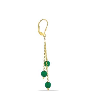 BUY NATURAL GREEN ONYX GEMSTONE EARRINGS IN 925 SILVER